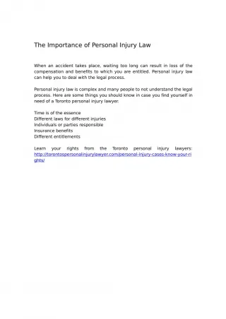 The Importance of Personal Injury Law - slide 1