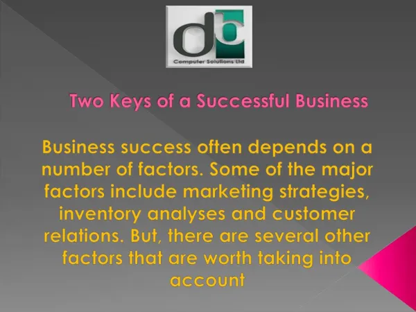 Two Keys of a Successful Business