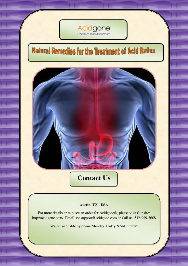 Natural Remedies for the Treatment of Acid Reflux