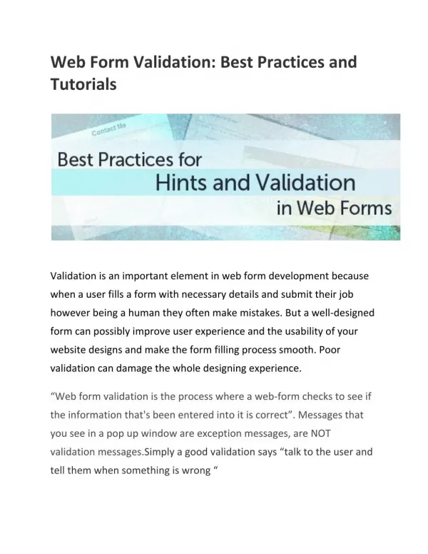 Web Form Validation: Best Practices and Tutorials