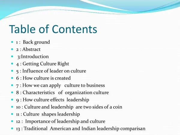 leadership and organizational culture