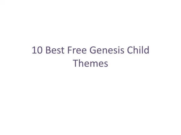 10 Best free genesis