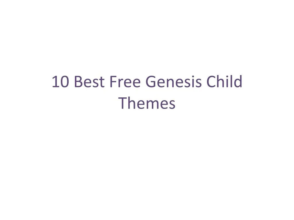 10 best free genesis child themes