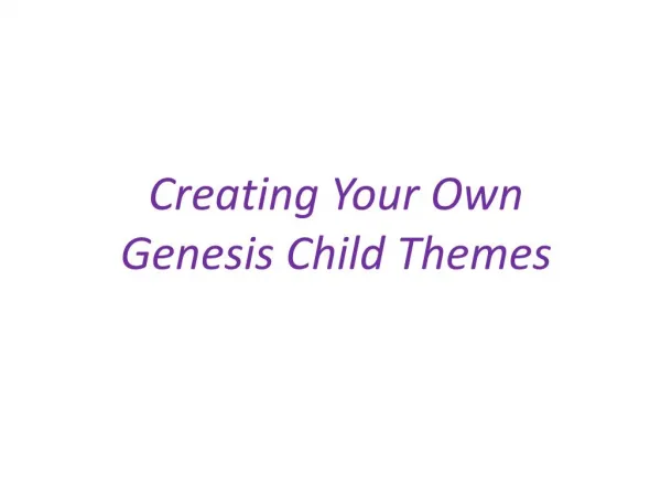 Genesis child themes