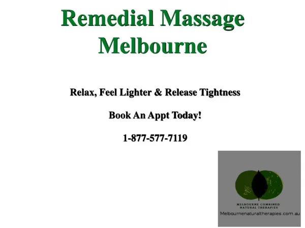 Online book appointment - Remedial Massage therapy