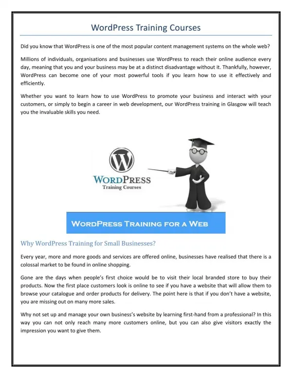 WordPress Training Courses