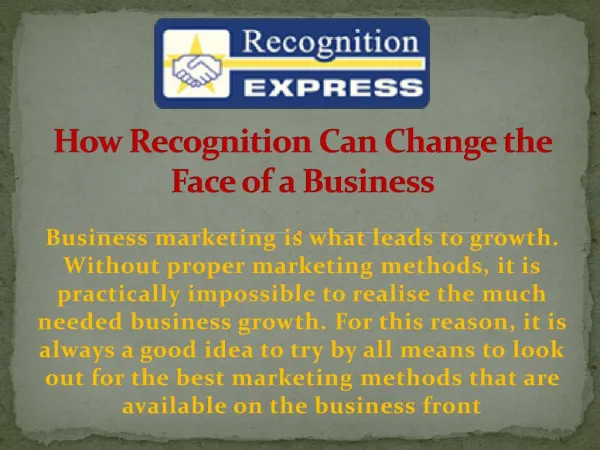 How Recognition Can Change the Face of a Business