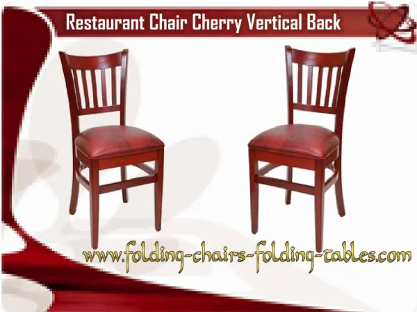 Restauant Chair Cherry Verticle Back- Larry Hoffman Chair
