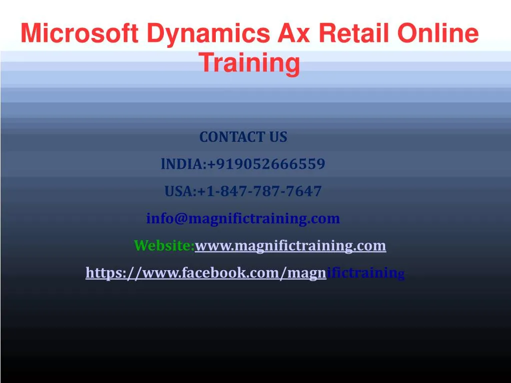 microsoft dynamics ax retail online training