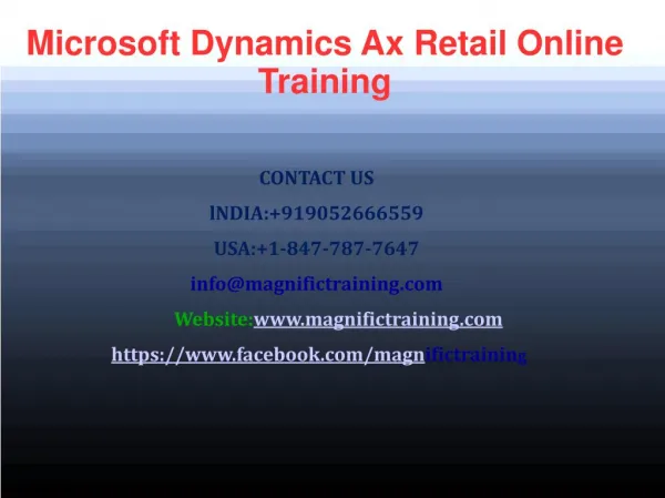 MIcrosoft Dynamics AX Retail online Training in UK