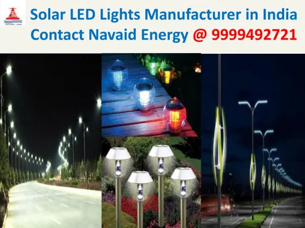 Solar LED Lights manufacturer India Contact Navaid Energy