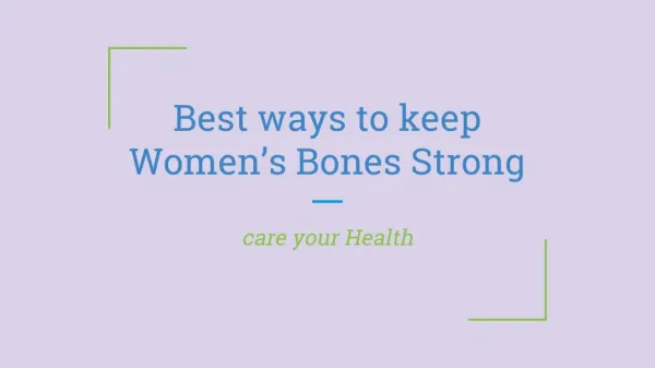 Make women Bones Strong