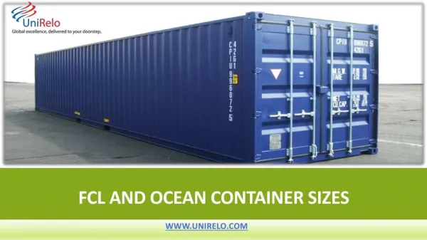 FCL AND OCEAN Container SIZES