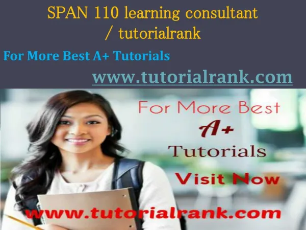 SPAN 110 learning consultant tutorialrank.com
