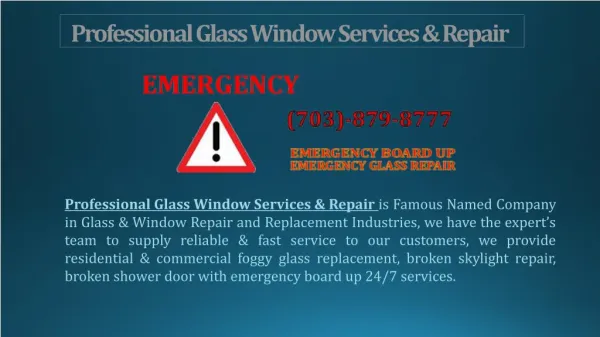 Expert in Broken Glass Repair | Baltimore MD