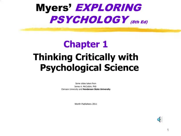 Myers EXPLORING PSYCHOLOGY 8th Ed