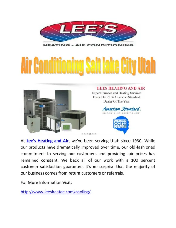 Air Conditioning Salt lake City Utah