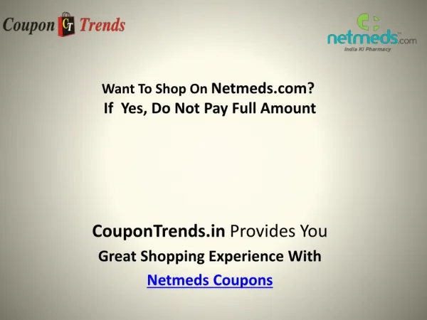 Netmeds Coupons: Discount Coupon, Promo Codes, Deals & Offers