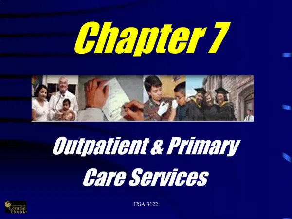 Outpatient Primary Care Services