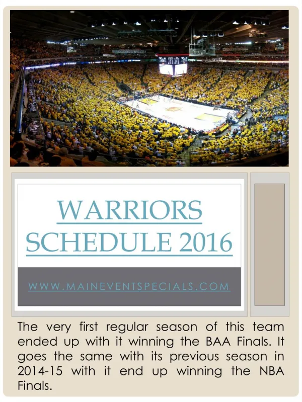 Warriors Schedule 2016