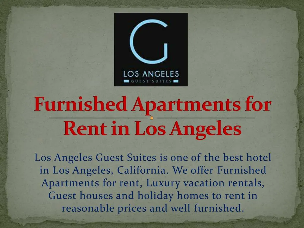 furnished apartments for rent in los angeles