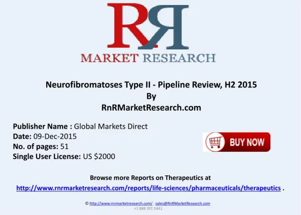 Neurofibromatoses Type II Pipeline Review H2 2015
