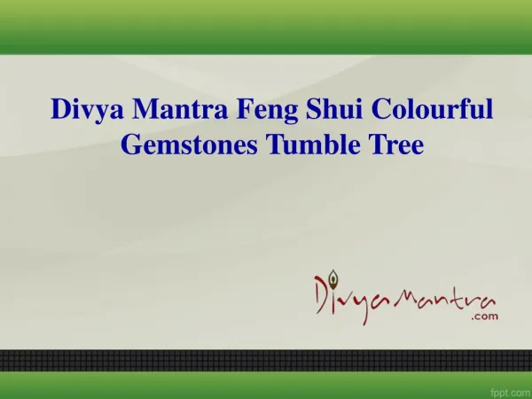 Divya Mantra Feng Shui Colourful Gemstones Tumble Tree