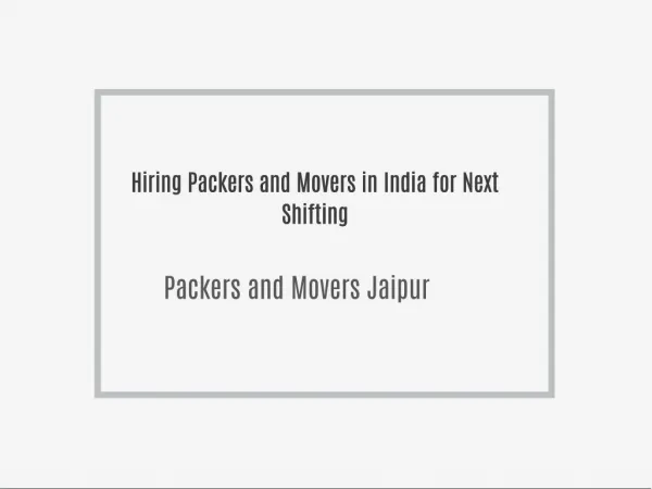 Packers and Movers Jaipur @ www.shiftingsolutions.in