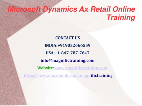 Microsoft Dynamics Ax Retail Online Training in USA