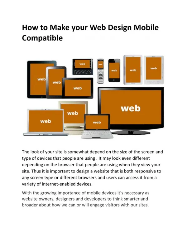 How to Make your Web Design Mobile Compatible
