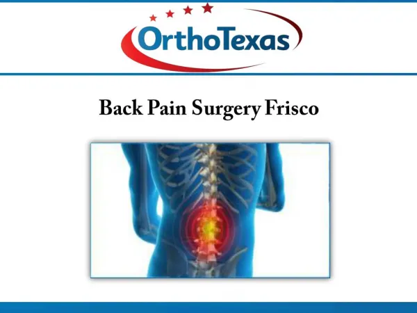 Back Pain Surgery Frisco