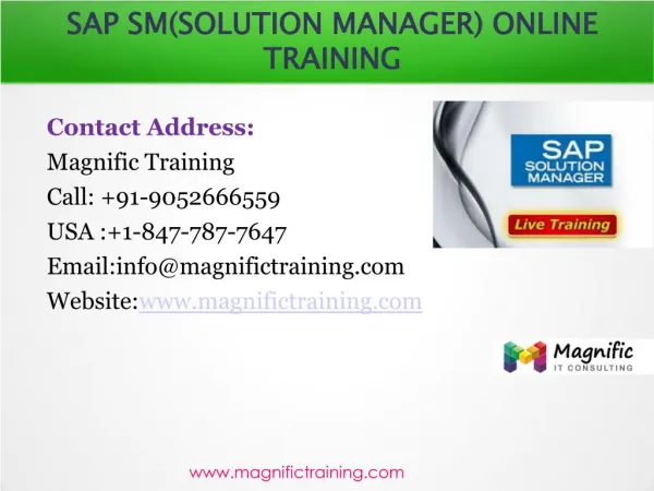 SAP SM(SOLUTION MANAGER) ONLINE TRAINING IN CANADA|AUSTRALIA