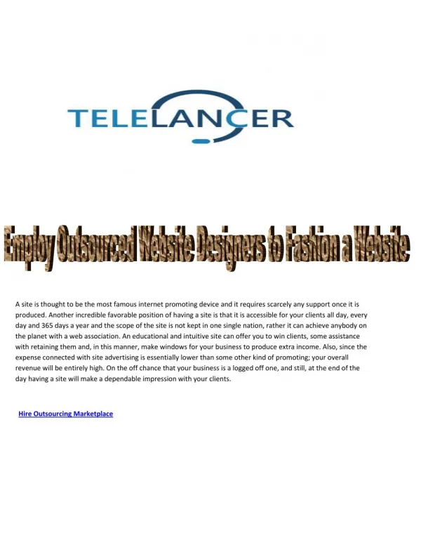 Job for Telemarketing Outsourcing 
