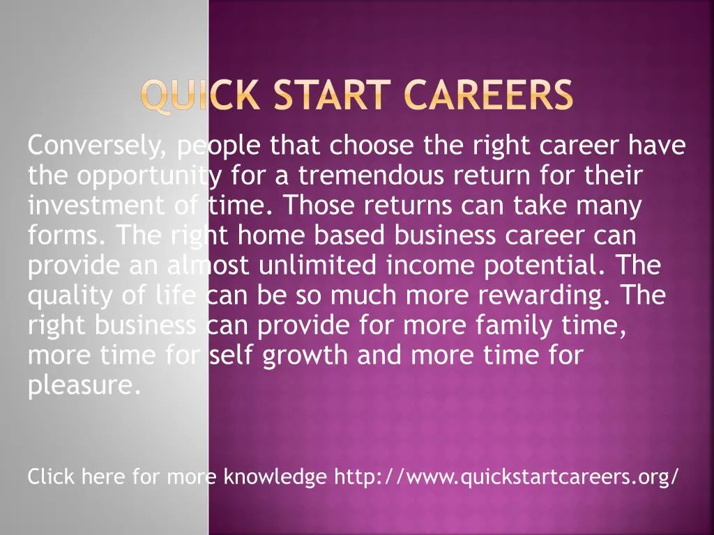 quick start careers