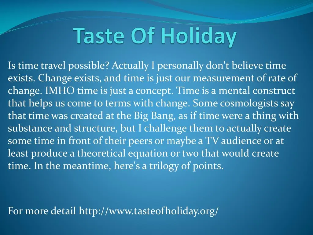 taste of holiday