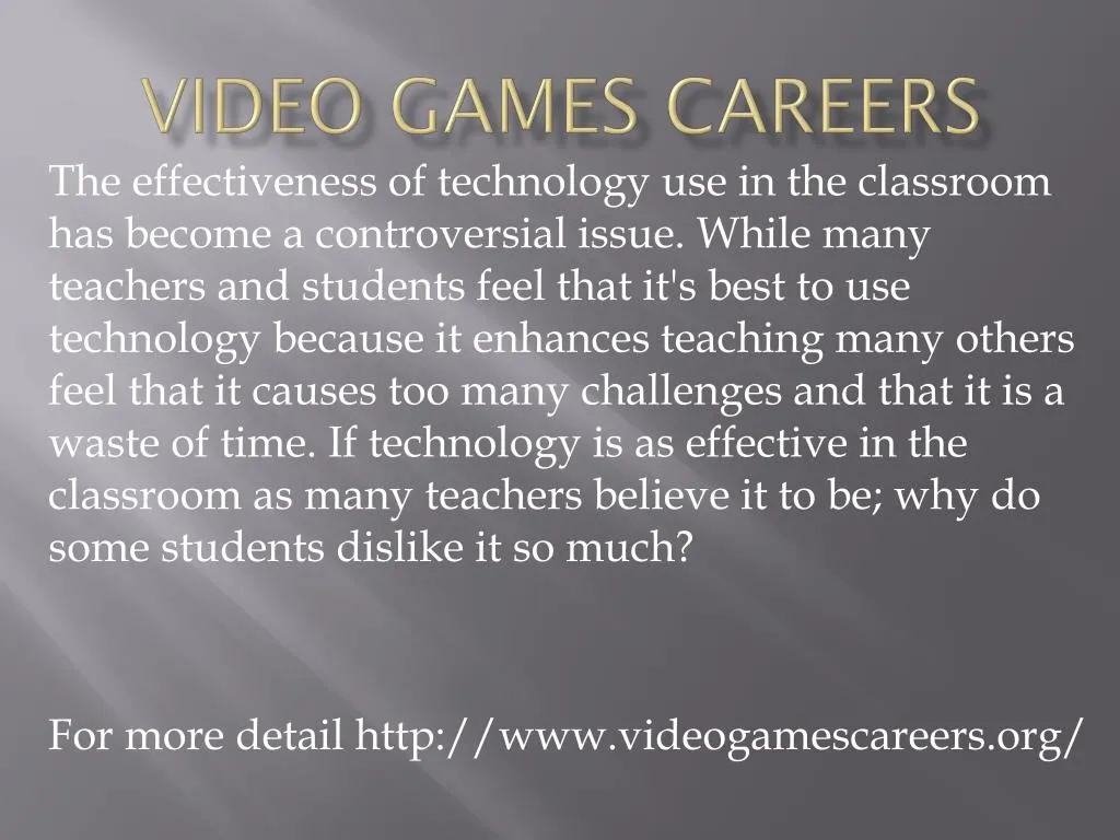 video games careers