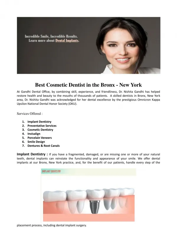 Best Cosmetic Dentist in the Bronx - New York