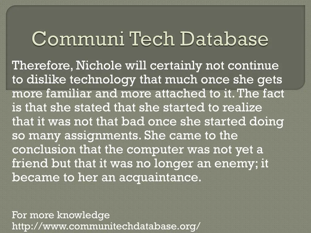 communi tech database