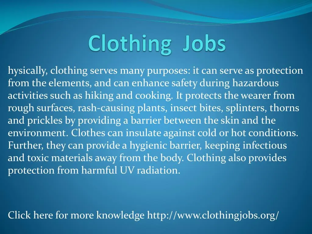 clothing jobs