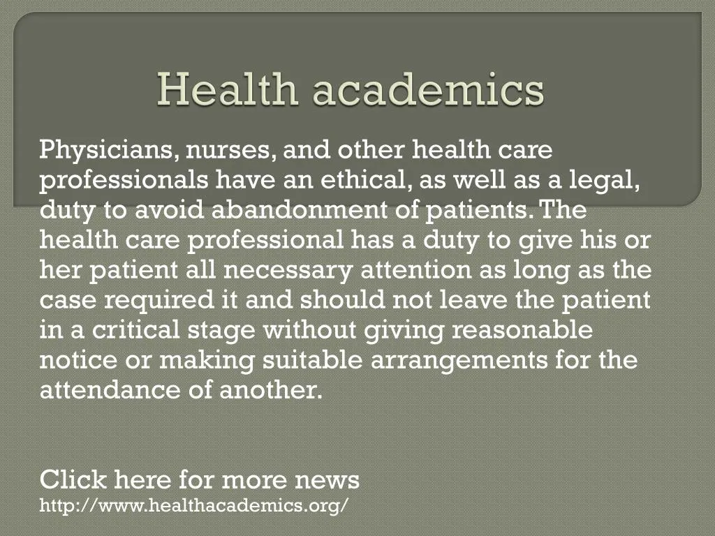 health academics