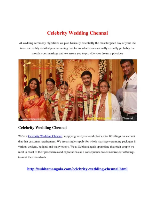 Celebrity Wedding Chennai