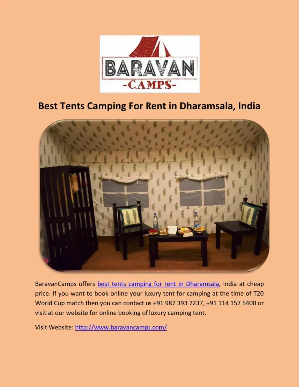 Best Tents Camping For Rent in Dharamsala, India