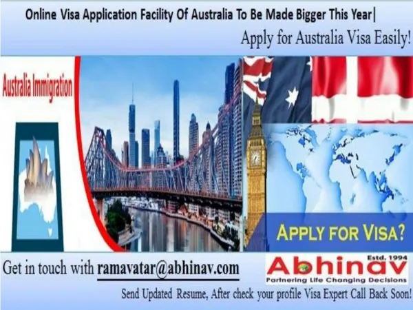 Online Visa Application Facility Of Australia To Be Made Bigger This Year