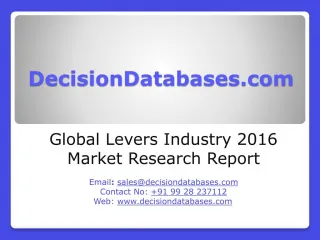 Global Levers Industry- Size, Share and Market Forecasts 2020