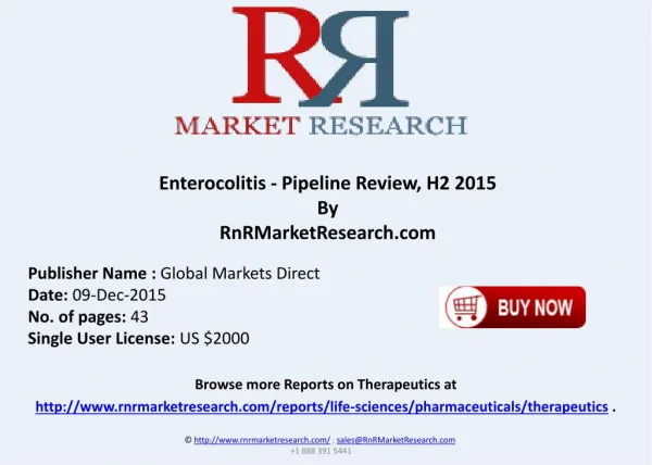 Enterocolitis Pipeline Review H2 2015