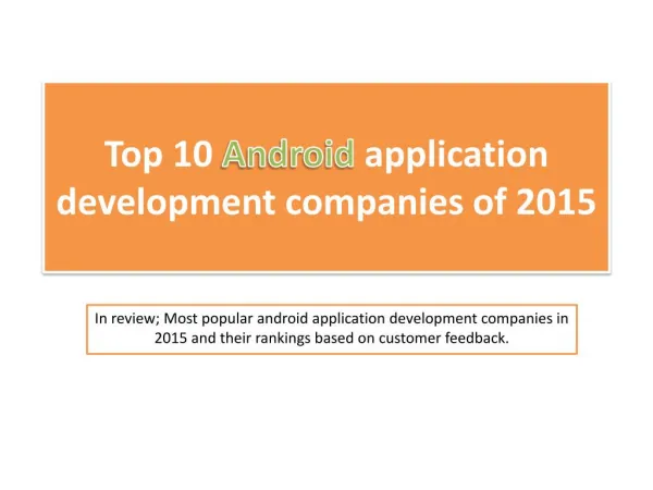 Top 10 android application development companies of 2015
