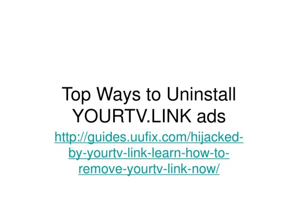 Top ways to uninstall yourtv.link ads