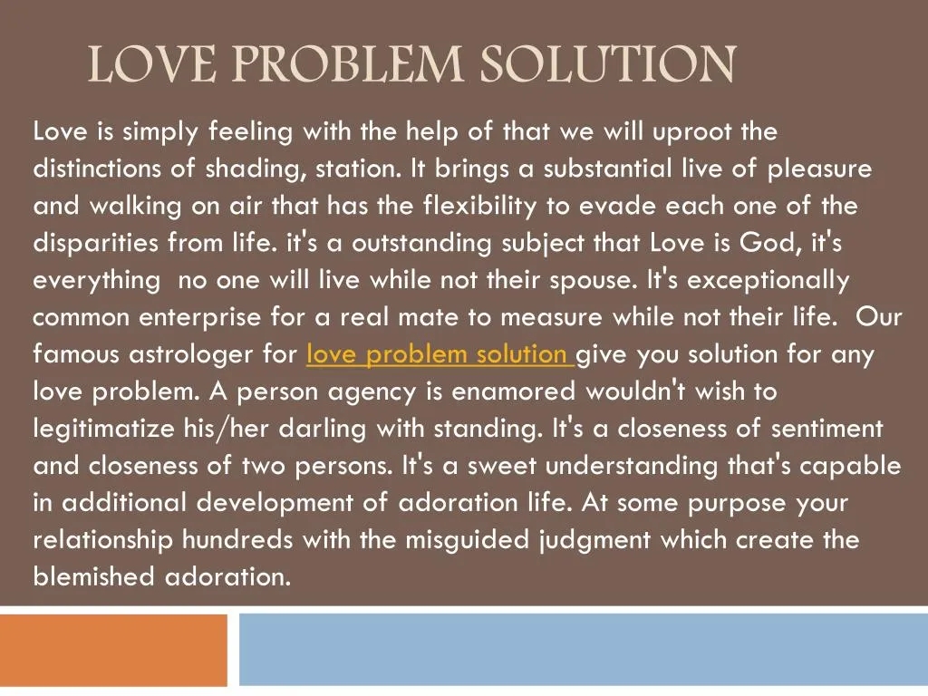 love problem solution