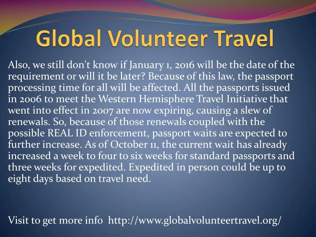 global volunteer travel