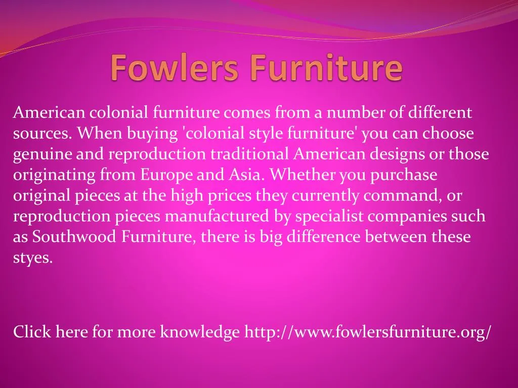 fowlers furniture